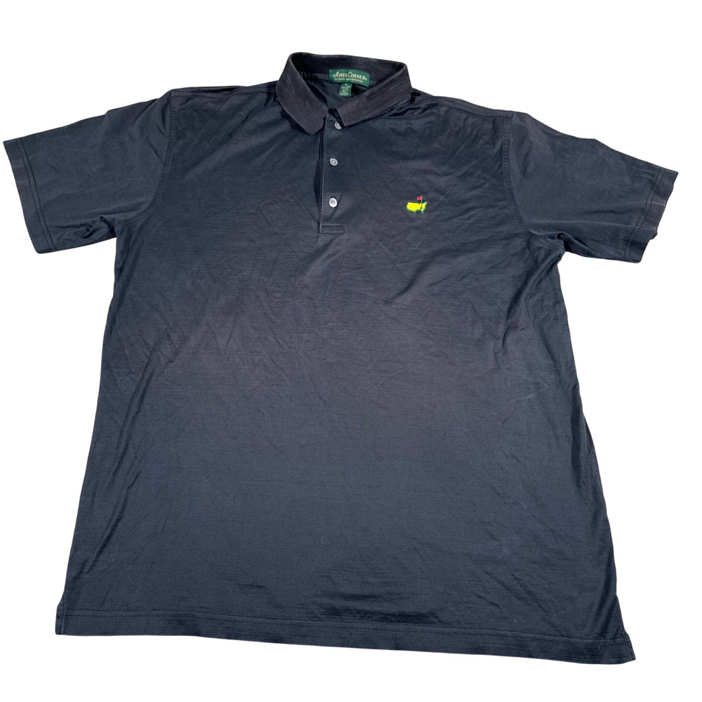 Amen Corner Polo Shirt Mens Large Navy Blue Masters Golf Pima Cotton Mercerized